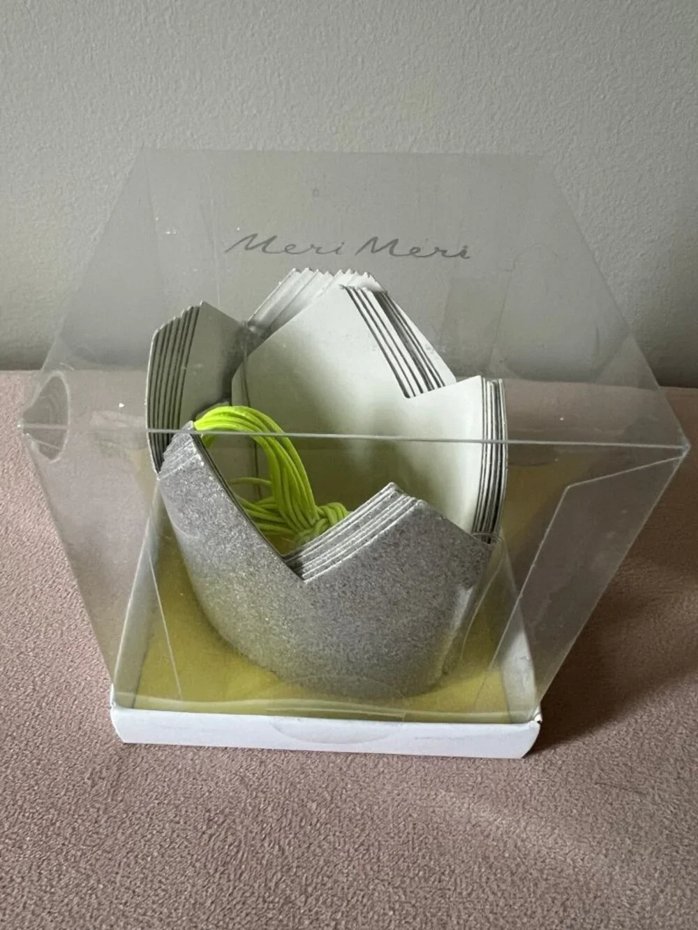 Meri Meri Mini Silver Glitter Crown Party Hats Set of 8 NEW